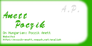 anett poczik business card